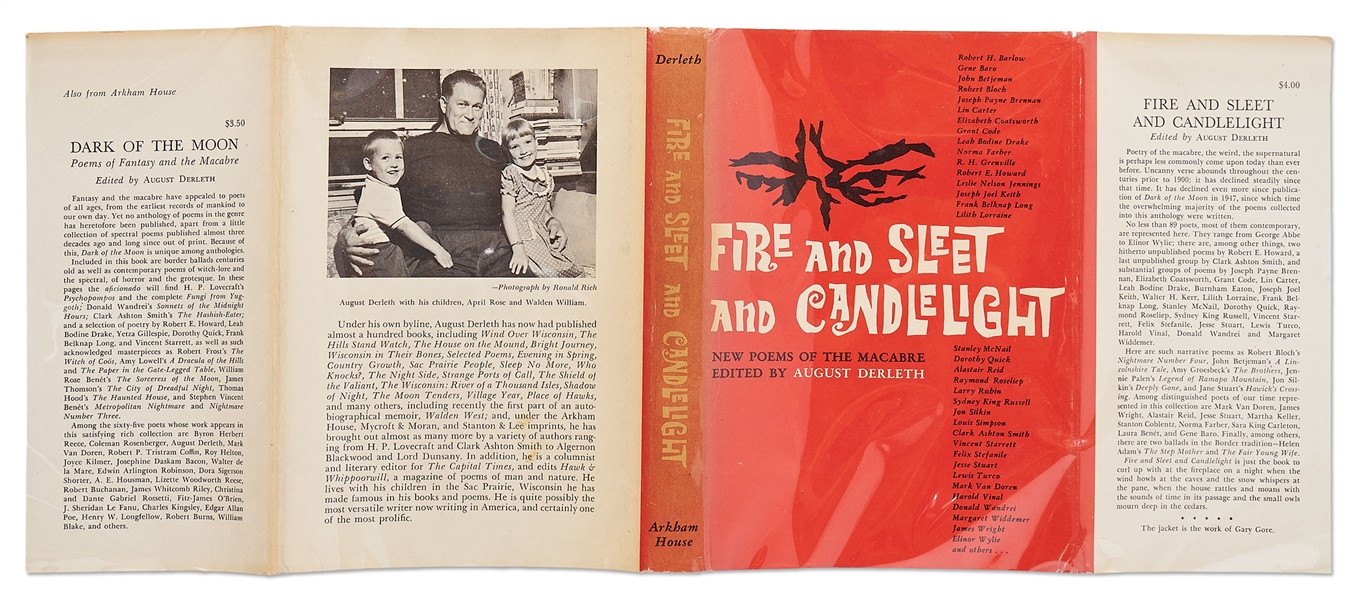 Rare Signed First Edition of ''Fire & Sleet & Candlelight'' by August Derleth -- ''...the best of modern macabre poetry...''