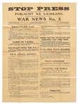 Irish Civil War Broadside Issued by the IRA -- Eamon de Valera Tells the Irish to Rally to the Flag and It is War