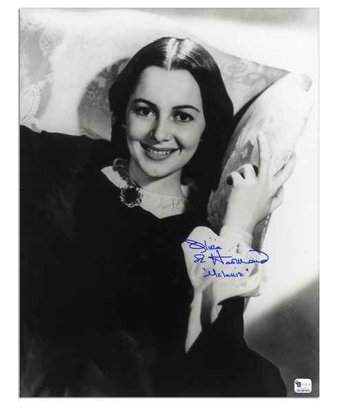Olivia de Havilland Signed 11'' x 14'' ''Gone With The Wind'' Photo -- Fine