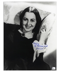 Olivia de Havilland Signed 11'' x 14'' ''Gone With The Wind'' Photo -- Fine