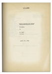 ''Li'l Abner'' Creator, Al Capp's Personally Owned Copy of His Script ''Sadie Hawkins Day Blues''