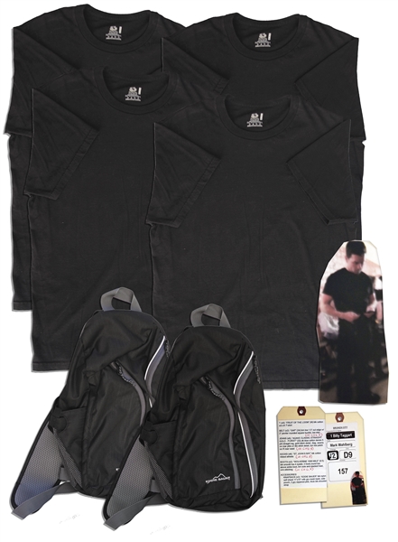 Mark Wahlberg Screen-Worn Hero Shirts & Knapsack From the Final Scene in 2013 Crime Flick ''Broken City''