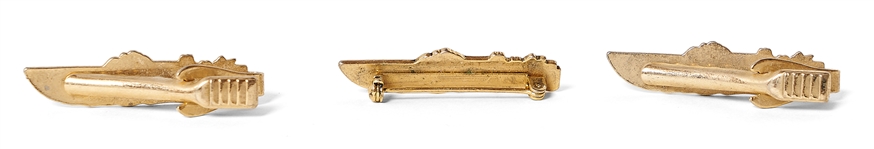 Lot of Three PT-109 Tie Bars From JFK's 1960 Presidential Campaign -- Direct From the Kennedy Family