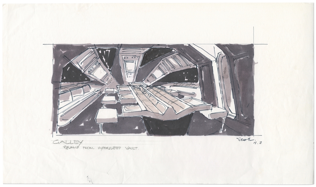 Early Concept Art for ''Alien'', Done in 1977 -- Showing the ''Hypersleep Vault'' of the Nostromo Spaceship