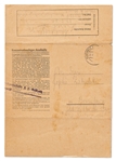 WWII Letter From a Prisoner at the Auschwitz Concentration Camp From 1943 -- With Auschwitz Censor Stamp and Postmark