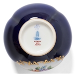 Margaret Thatcher Personally Owned China -- Sugar Bowl in a Navy Blue Floral Pattern, With Matching Gold-Colored Spoon