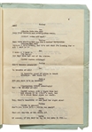 Moe Howard's Personally Owned ''HATS'' Script, Circa 1933 -- Similar to the ''New Hat'' Scene with Ted Healy
