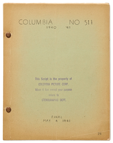 Moe Howard's Personally Owned Script for The Three Stooges 1941 Film ''Some More of Samoa''