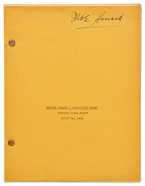 Moe Howard's Personally Owned Script for The Three Stooges 1946 Film ''Rhythm and Weep''