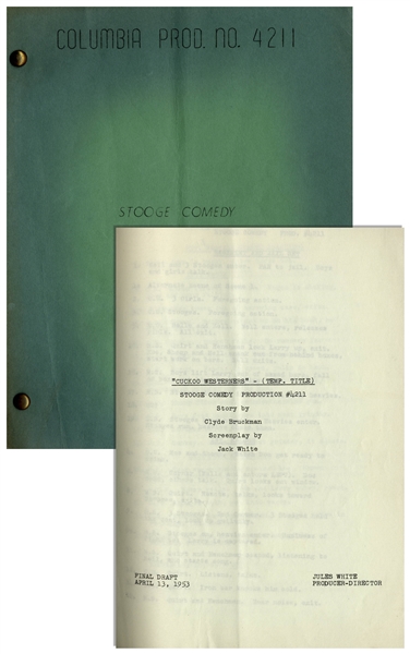 Moe Howard's Personally Owned Script for The Three Stooges 1954 Film ''Pals and Gals''