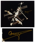 Cosmonaut Gennady Strekalov Signed 10 x 8 Photo of the Mir Space Station