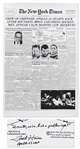 Fred Haise Signed New York Times Poster From 15 April 1970, Reporting on the Perilous Apollo 13 Mission -- Haise Also Writes, Houston, weve had a problem here!