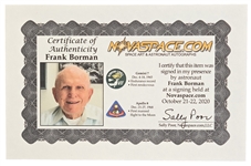 Frank Borman Signed ''New York Times'' Poster From Christmas 1968 -- Borman Additionally Writes ''From Apollo 8, good night, Merry Christmas and God Bless''