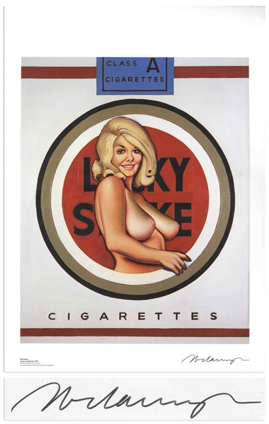 Mel Ramos Signed 16'' x 22'' Photo of His Famous ''Lucky Lulu Blonde'' Painting