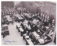 Whitney Harris Signed Photo of the Nuremberg Trials -- Harris Was One of the U.S. Prosecutors for the Trials -- With PSA/DNA COA