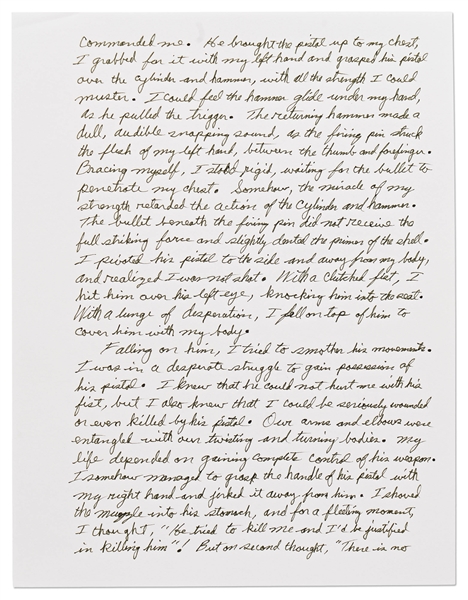 Lee Harvey Oswald Arrest Document Signed by Officer Nick McDonald, With Fascinating First-Hand Account of Oswald's Apprehension -- ''...I stared into his icy cold, steel blue eyes...''