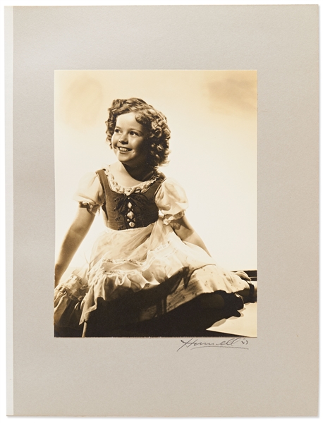 Shirley Temple Personally Owned Photo From ''Heidi'' -- Large Portrait Signed by Photographer George Hurrell on Mat