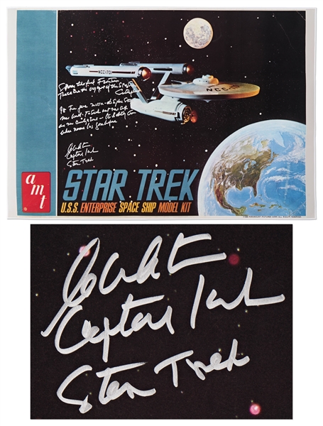 William Shatner Signed ''Star Trek'' Poster -- Shatner Writes the Famous Title Sequence Introduction: ''Space the Final Frontier...William Shatner / Capt. Kirk / Star Trek''