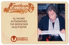 Al Pacino Signed 16'' x 24'' Photo of ''The Godfather'' Movie Poster