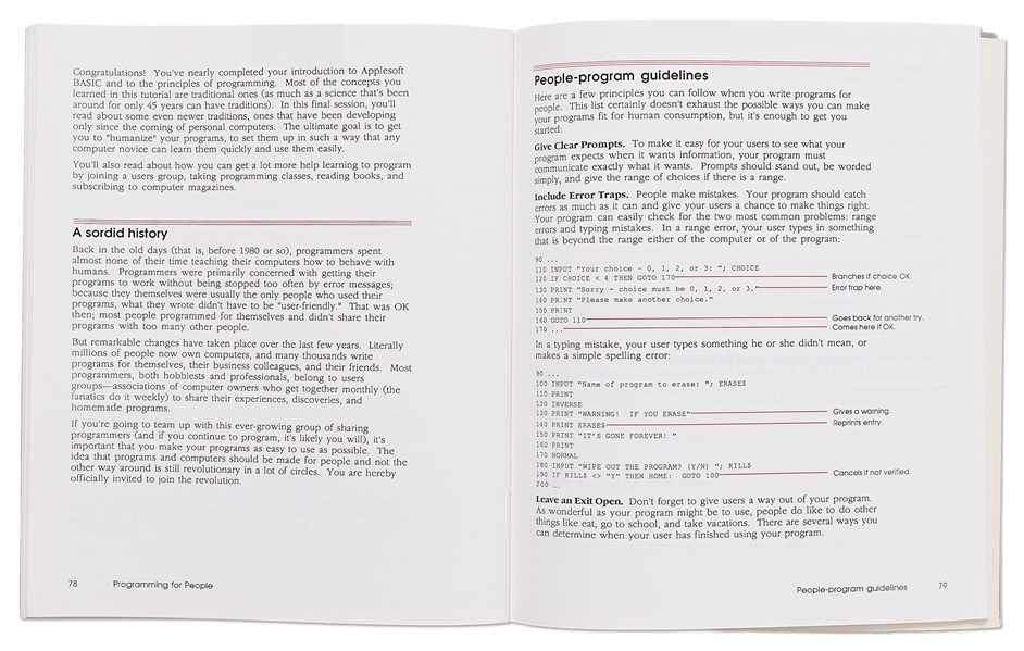 Steve Wozniak Signed Applesoft Basic Programming Manual for the Apple II Computer -- With PSA/DNA COA