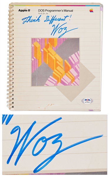 Steve Wozniak Signed Copy of the Apple II DOS Programmer's Manual from 1982 -- With PSA/DNA COA
