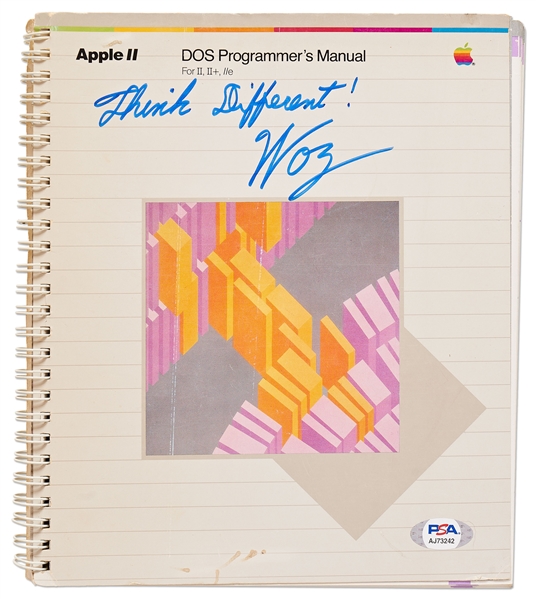 Steve Wozniak Signed Copy of the Apple II DOS Programmer's Manual from 1982 -- With PSA/DNA COA