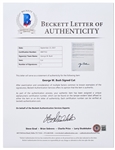 George W. Bush Signed 9/11 Speech -- With Beckett COA