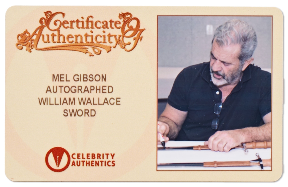 Mel Gibson Signed ''Braveheart'' Sword