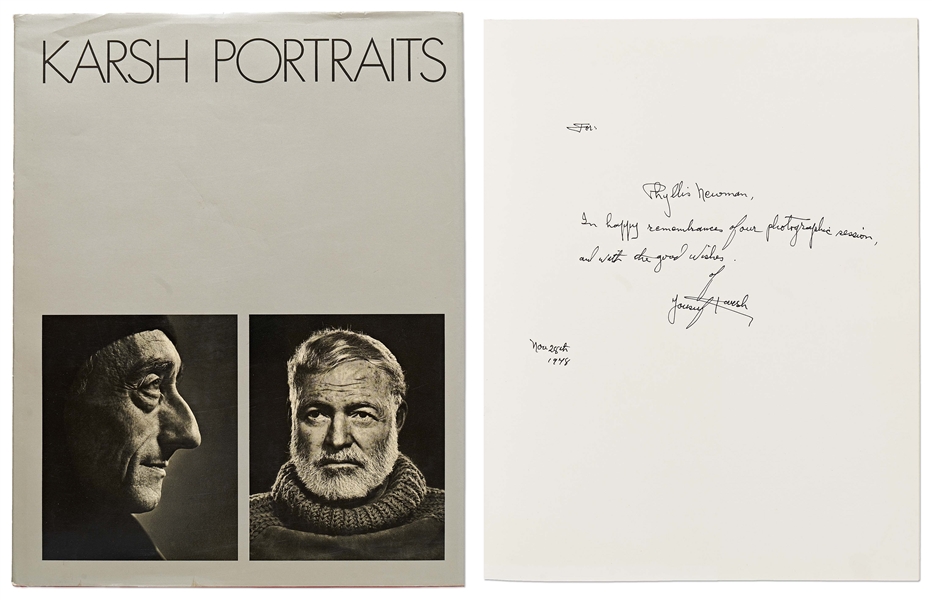 Yousuf Karsh Signed First Edition of ''Karsh Portraits'' -- Includes the Iconic Images of Winston Churchill and Albert Einstein