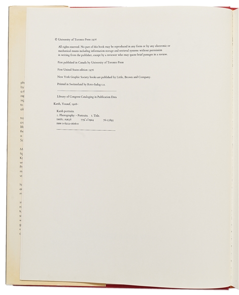 Yousuf Karsh Signed First Edition of ''Karsh Portraits'' -- Includes the Iconic Images of Winston Churchill and Albert Einstein