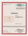 Ronald Reagan Signed Presidential Bookplate -- With University Archives COA
