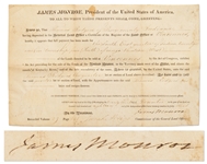 James Monroe Signed Land Grant as President