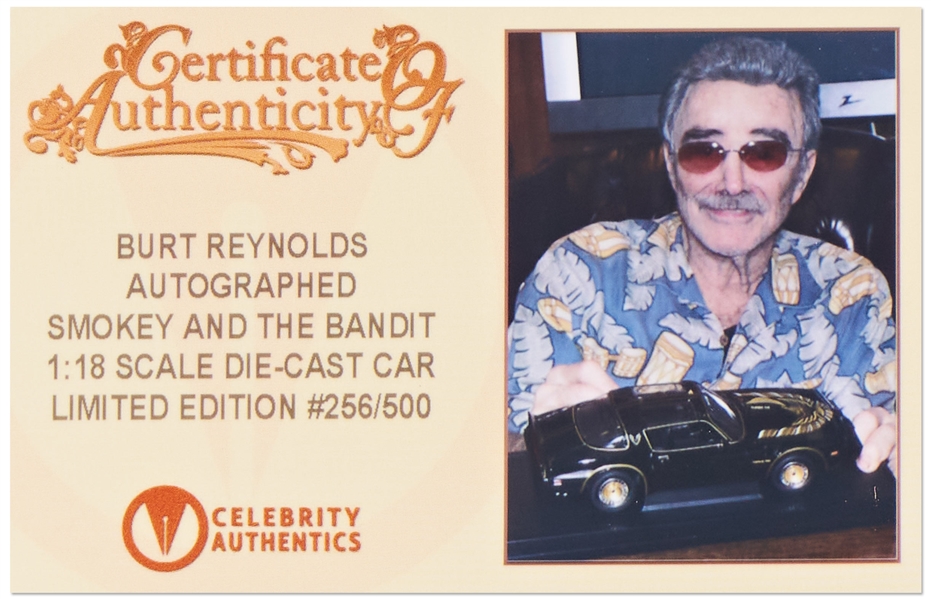 Burt Reynolds Signed Trans Am Model Car From ''Smokey and the Bandit''