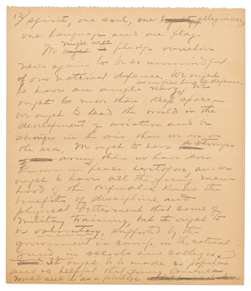 Warren G. Harding Signed & Handwritten 33pp. Speech -- ''We ought to declare an end to bureaucracy, crowned with autocracy…to a government by law and the free activities of a law-abiding people''