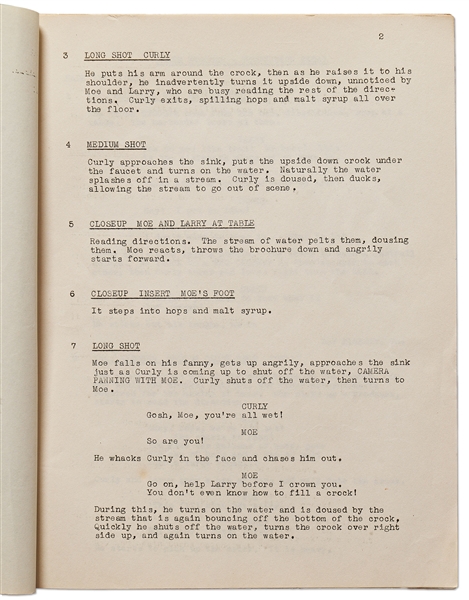 Moe Howard's Personally Owned Script for The Three Stooges 1946 Film ''Beer Barrel Polecats''