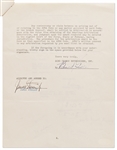 James Stewart Signed Contract to Appear on Bing Crosby's Radio Program -- With JSA COA