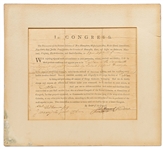 John Hancock Military Appointment Signed from 1776 During the Revolutionary War