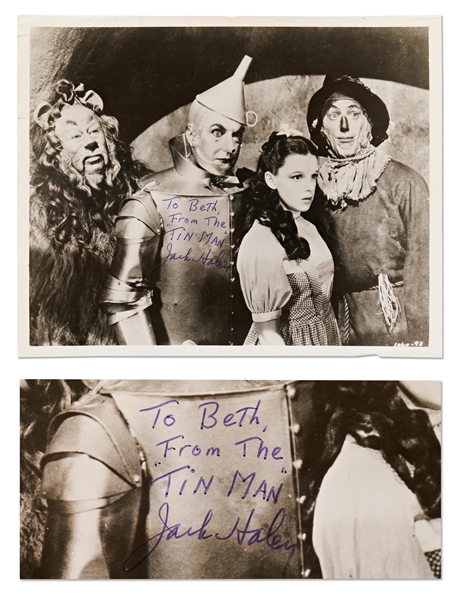 Jack Haley Signed 10 x 8 Photo from The Wizard of Oz -- With PSA/DNA COA