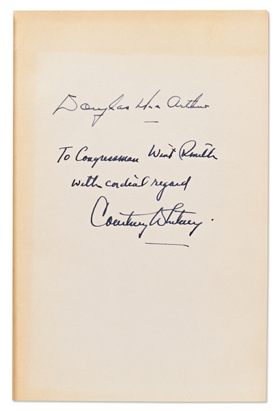 Douglas MacArthur Signed First Edition of His Biography ''MacArthur His Rendezvous with History''