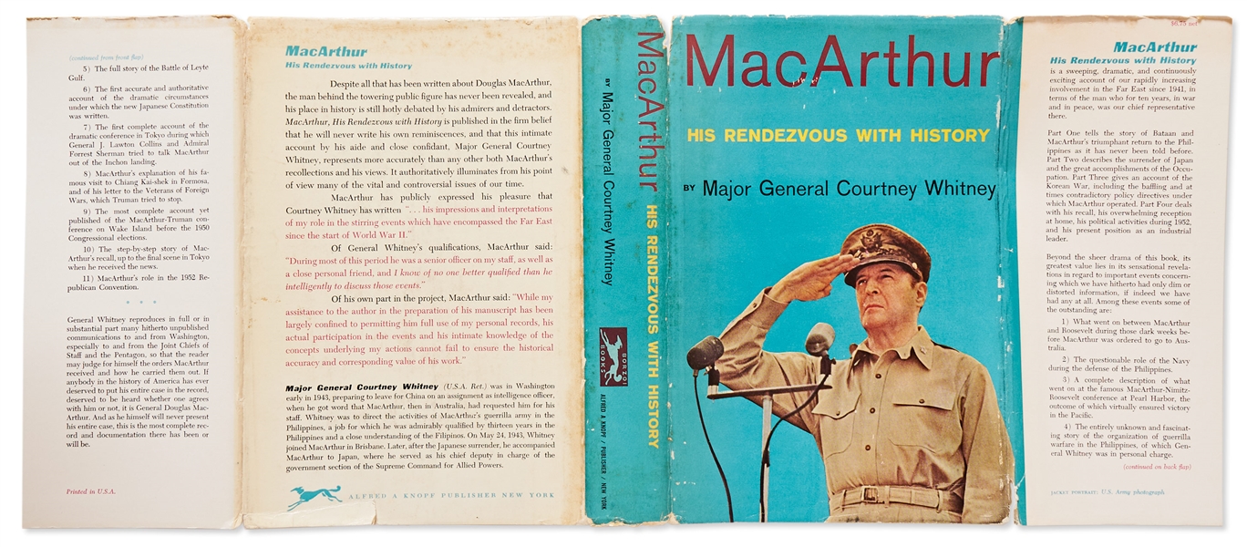 Douglas MacArthur Signed First Edition of His Biography ''MacArthur His Rendezvous with History''