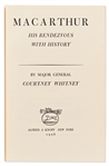 Douglas MacArthur Signed First Edition of His Biography ''MacArthur His Rendezvous with History''