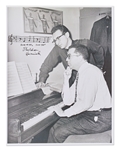 Sheldon Harnick Signed 8.5'' x 11'' Photo with Autograph Musical Quotation from ''Fiddler on the Roof'' for ''Sunrise, Sunset'' -- With PSA/DNA COA