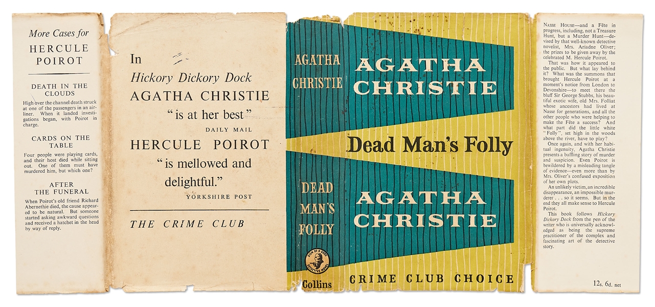 First Edition of ''Dead Man's Folly'' by Agatha Christie, in Original Dust Jacket
