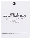 Fred Haise Signed Souvenir Copy of the Apollo 13 Review Board -- Haise Writes: Houston, weve had a problem here!