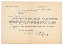 Carl Jung Letter Signed from 1953 with Mention of the Catholic Mass and ''Answer to Job''