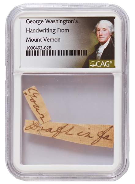George Washington Handwriting -- Encapsulated by CAG