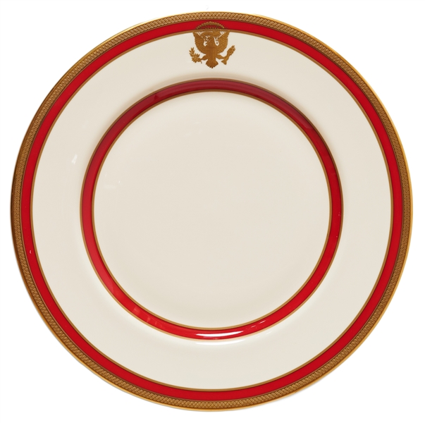 Ronald Reagan White House Dinner Plate China from the Lenox Exhibit Collection -- Formal Design Used for State Dinners