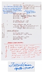 Fred Haise Signed Apollo 13 Mid-Course Correction Burn Notes -- With Additional Writing by Haise on the Significance of the Notes