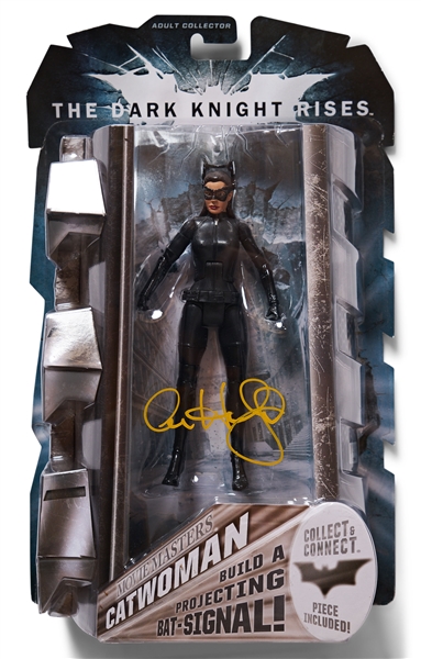 Anne Hathaway Signed ''The Dark Knight Rises'' Catwoman Action Figure Packaging with Figure Inside -- with Celebrity Authentics COA