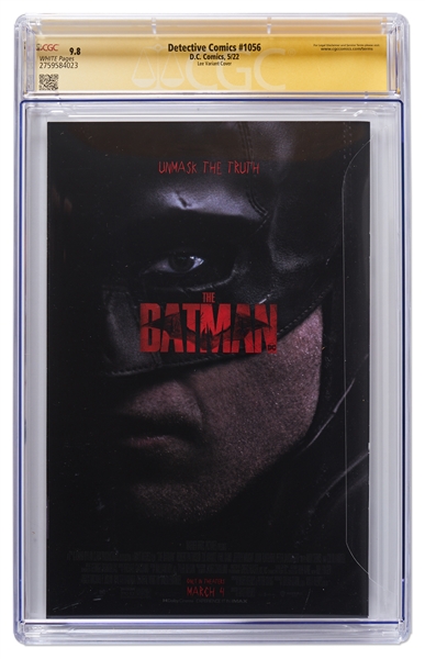 Robert Pattinson Signed ''Detective Comics'' with ''The Batman'' Cover Artwork -- Encapsulated by CGC